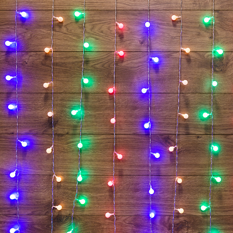 

Гирлянда NEON-NIGHT светодиодная дождь, ламп: 144 шт., 1.5 м x 1.5 м, режимов: 8, разноцветный (235-049)