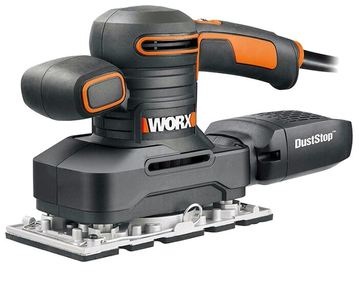 

Вибрационная шлифмашина WORX WX641, сетевая, 250Вт, 12000кол/мин, лента 230мм x 93мм, пылесборник, 2кг, WX641