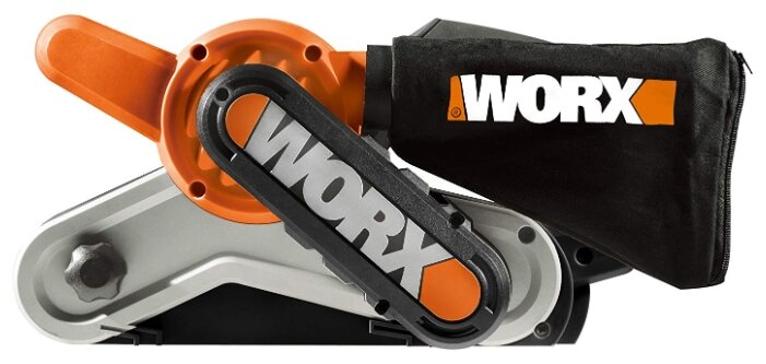 Ленточная шлифовальная машина WORX WX661.1, 950Вт, сетевая, размер ленты 533мм x 76мм, макс. скорость ленты 350 м/мин, пылесборник, 3.3кг