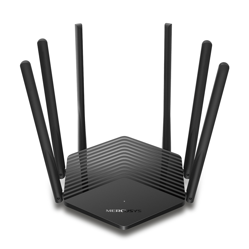 

Wi-Fi роутер Mercusys MR50G, 802.11a/b/g/n/ac, 2.4 / 5 ГГц, до 1.9 Гбит/с, LAN 2x1 Гбит/с, WAN 1x1 Гбит/с, внешних антенн: 6x5 дБи (MR50G AC1900), MR50G