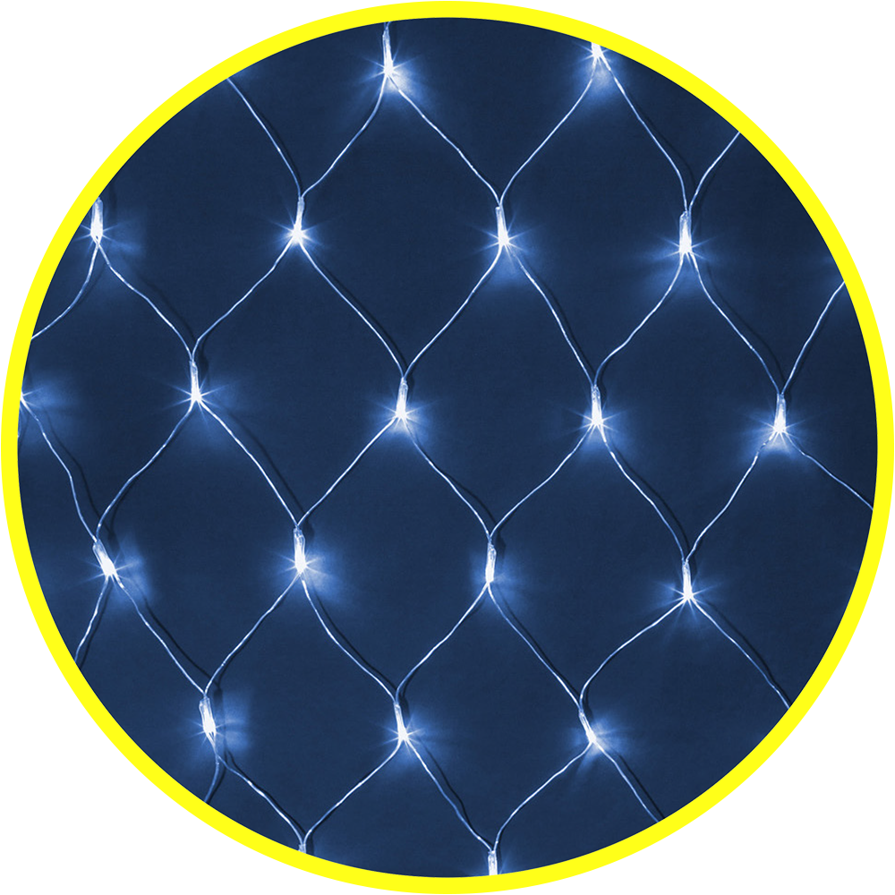 

Гирлянда NEON-NIGHT светодиодная сетка, ламп: 156шт., 1.5м x 1.5м, синий (NGF-N01-156B-12-1.5x1.5m-230-TR-IP20)
