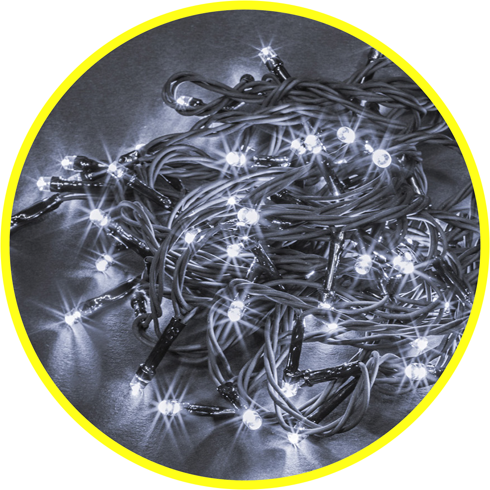 

Гирлянда NEON-NIGHT светодиодная нить, ламп: 100шт., 11.5м, белый (NGF-S01-100CW-10-11.5m-230-C8-G-IP20)