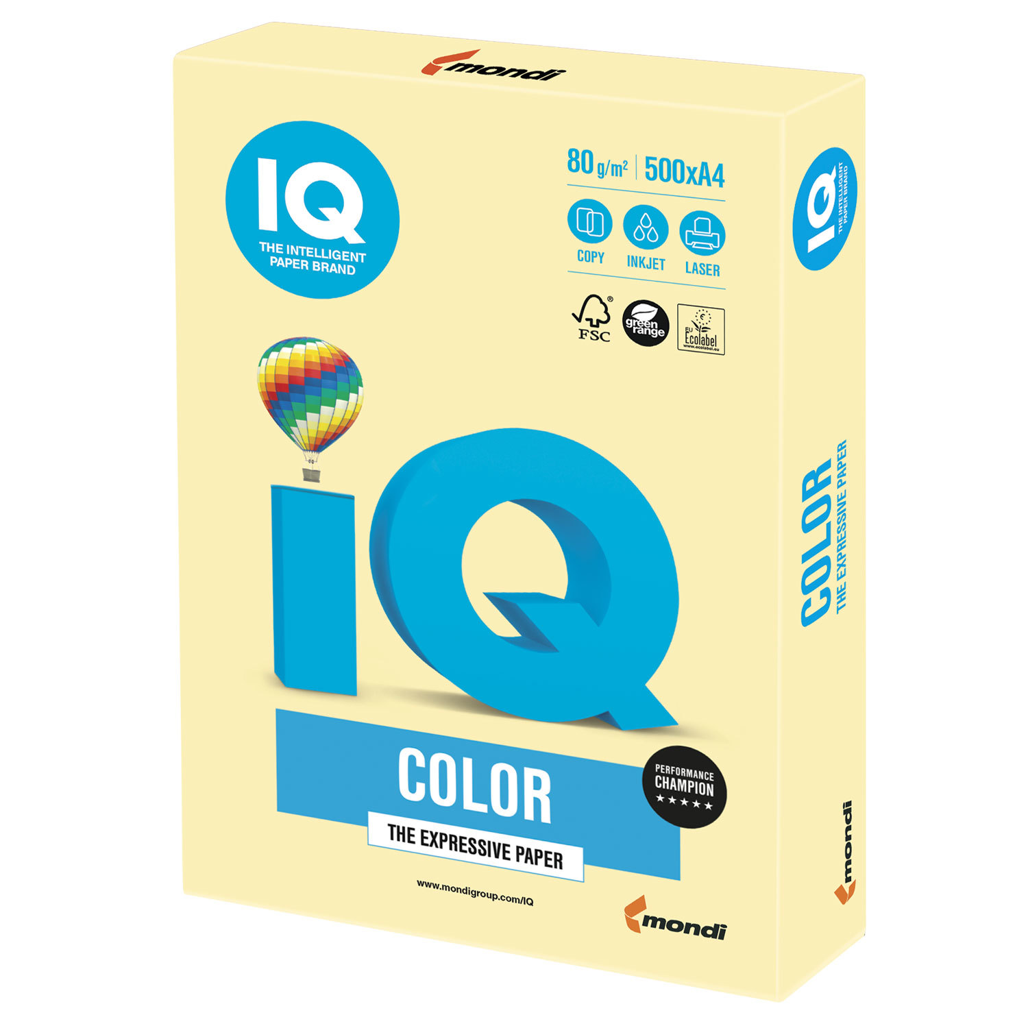 

Бумага A4 80 г/м² 500 листов, желтый IQ COLOR (9003974400211)