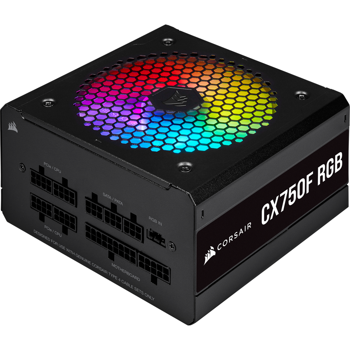 

Блок питания 750Вт ATX Corsair CX750F RGB, 120 мм, 80 Plus Bronze (CP-9020218-EU), CX750F RGB