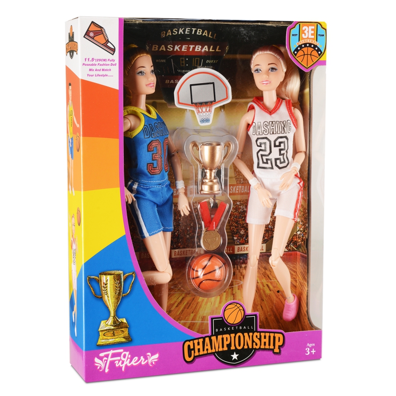 

Кукла QIAN JIA TOYS "Чемпионки по баскетболу", 28 см, в комплекте: куклы - 2 шт., аксессуары. Руки и ноги кукол на шарнирах (HP1111027), "Чемпионки по баскетболу"