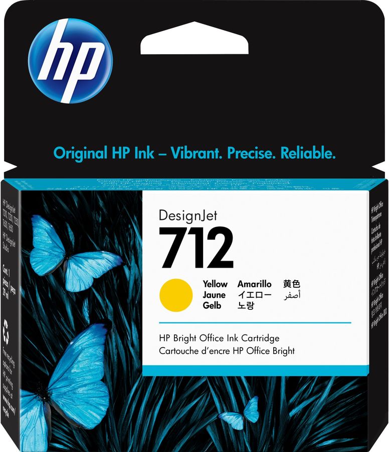 Картридж HP 712 (3ED69A), желтый, 29 мл