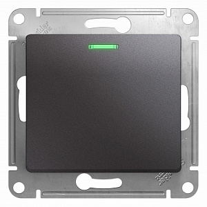 

Выключатель Schneider Electric GLOSSA, 1кл., индикатор/подсветка, скрытый монтаж, механизм с накладкой без рамки, графит (GSL001313), 0