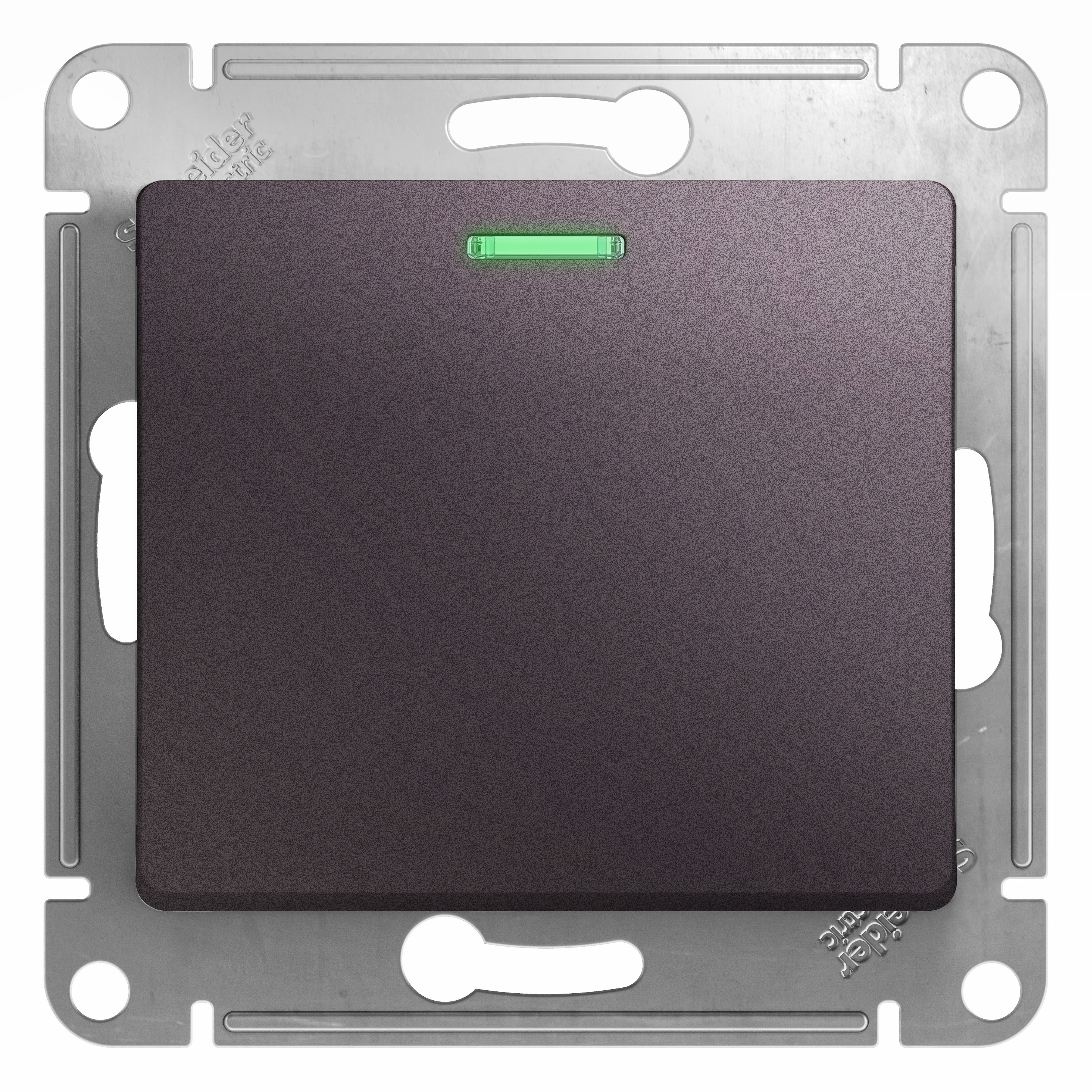 

Выключатель Schneider Electric GLOSSA, 1кл., индикатор/подсветка, скрытый монтаж, механизм с накладкой без рамки, сиреневый туман (GSL001413)