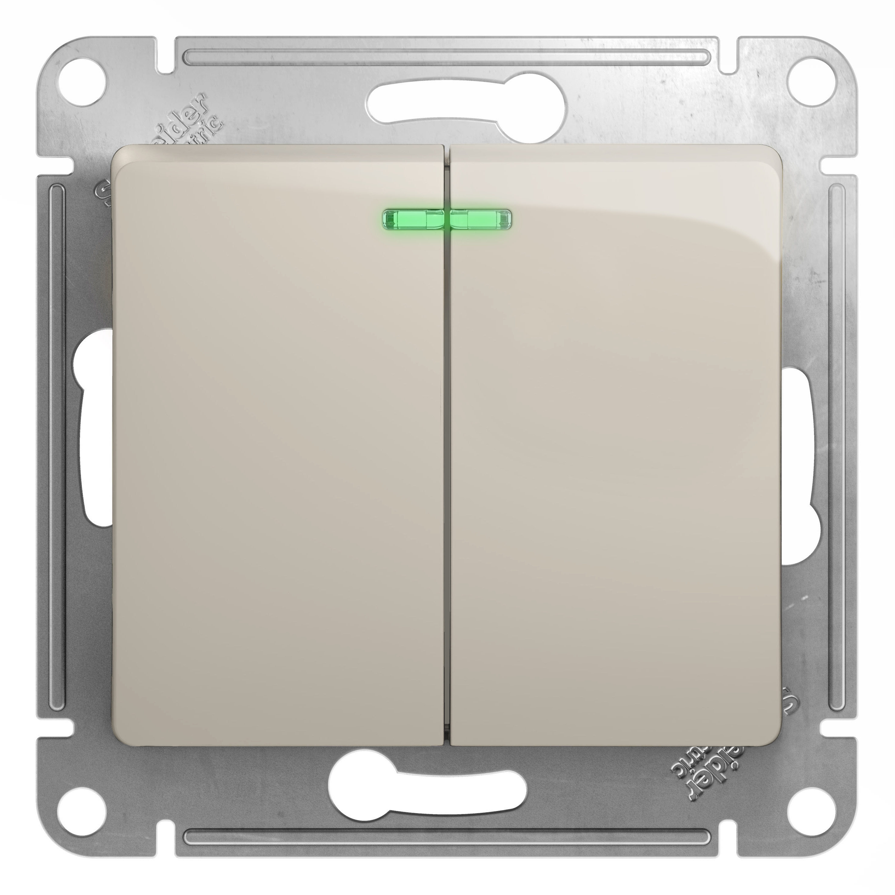 

Выключатель Schneider Electric GLOSSA, 2кл., индикатор/подсветка, скрытый монтаж, механизм с накладкой без рамки, молочный (GSL000953)