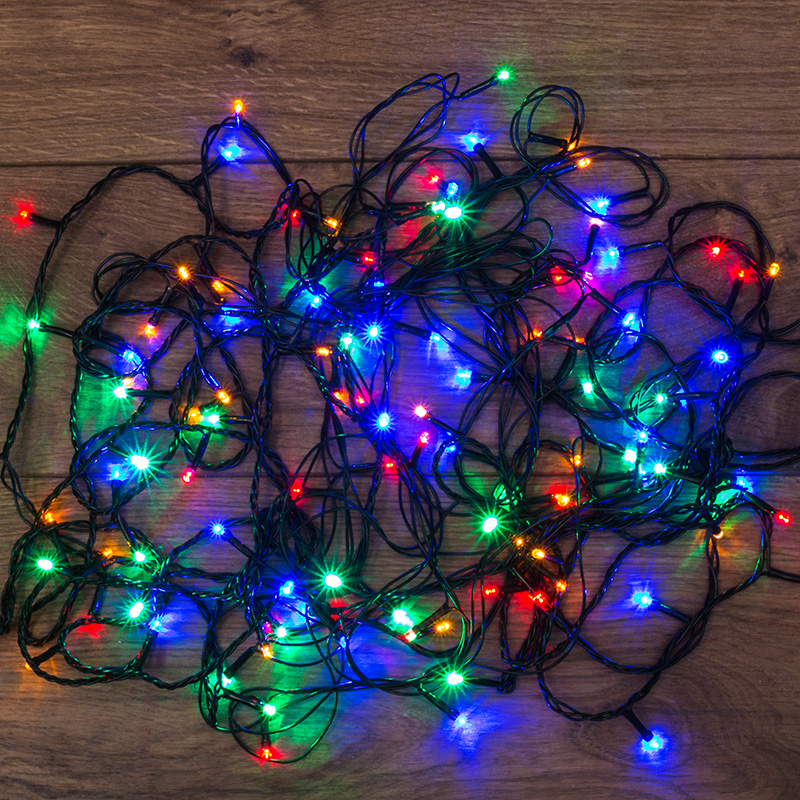 

Гирлянда NEON-NIGHT светодиодная нить, ламп: 300шт., 15м, разноцветный (303-109), нет данных