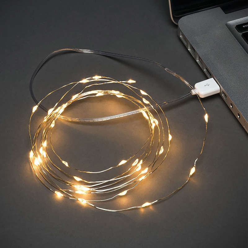 

Гирлянда NEON-NIGHT светодиодная нить, ламп: 100шт., 10м, от USB, белый (315-976)
