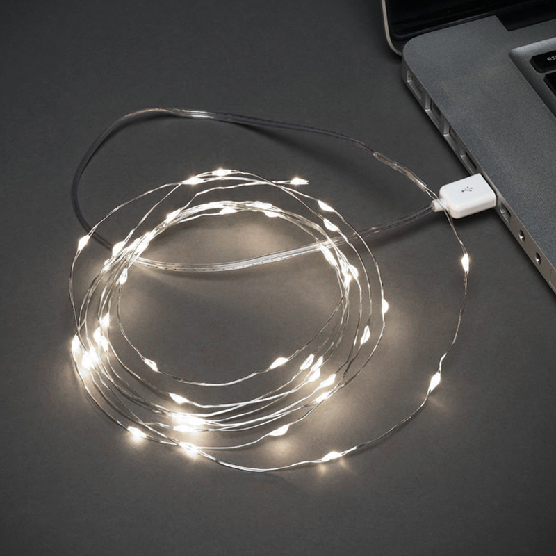 

Гирлянда NEON-NIGHT светодиодная нить, ламп: 50шт., 5м, от USB, белый (315-965)