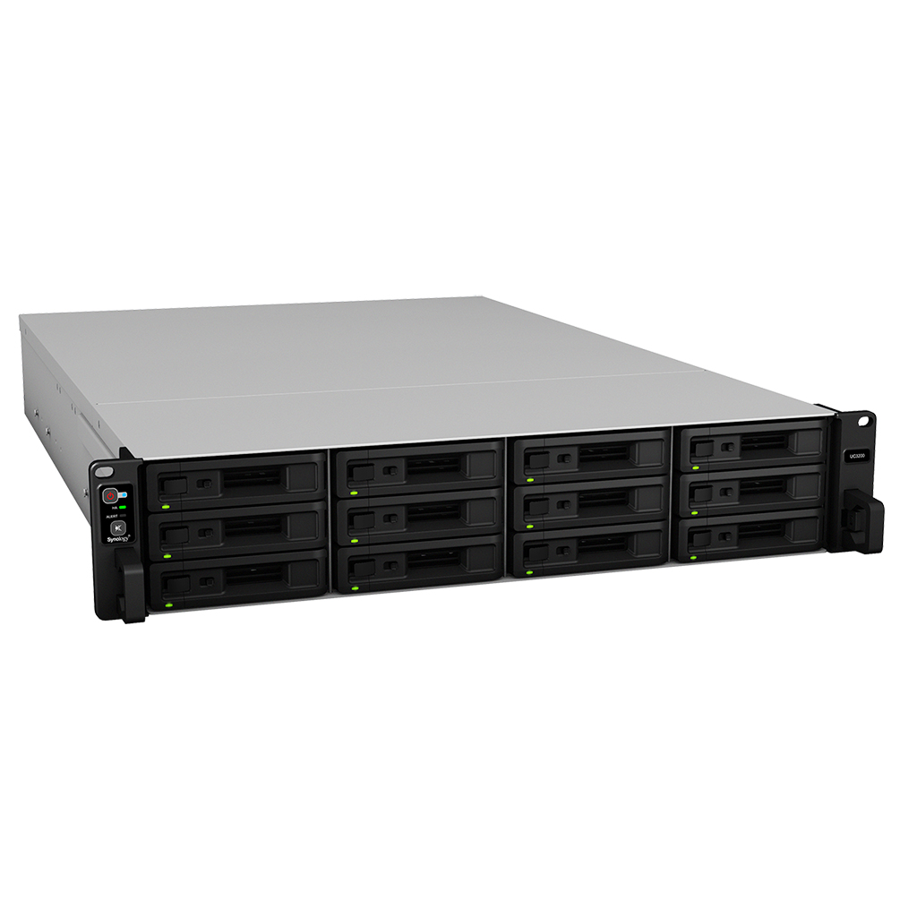 

Сетевой накопитель (NAS) Synology Unified Controller UC3200, слоты 12x2.5"/3.5" SAS 12G, RAID 0/1/5/6/10/F1/Basic/JBOD, 2x1 Гбит + 10 Гбит/с, Intel Xeon D-1521/4x2.4GHz, DDR4 8Gb, 2x500W, 2U, (UC3200), Unified Controller UC3200