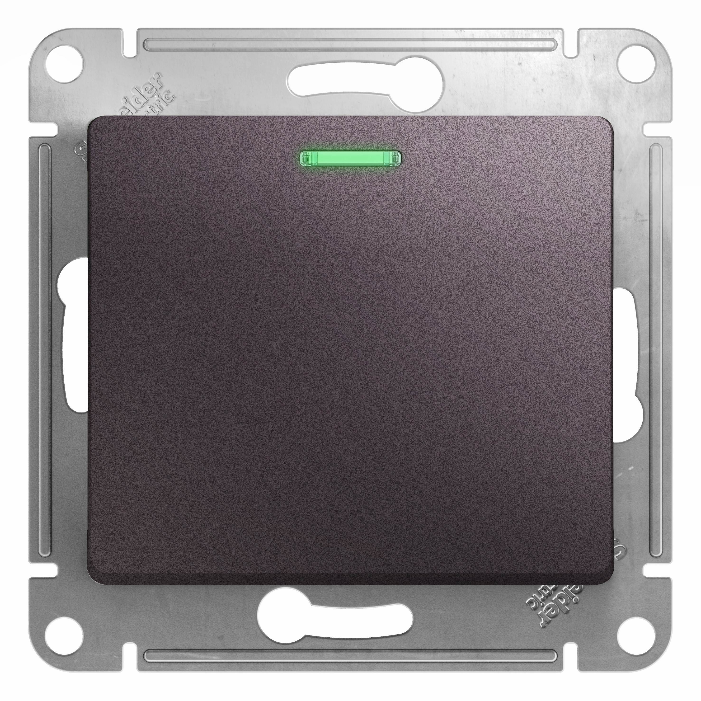 

Переключатель Schneider Electric GLOSSA, 1кл., индикатор/подсветка, скрытый монтаж, механизм с накладкой без рамки, сиреневый туман (GSL001463), 0