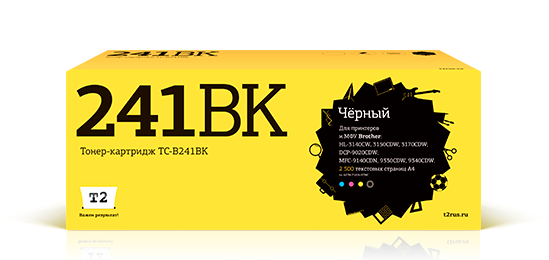 

Картридж лазерный T2 TC-B241BK (TN-241Bk), черный, 2500 страниц, совместимый для Brother HL-3140CW/3170CDW/DCP-9020CDW/MFC-9330CDW