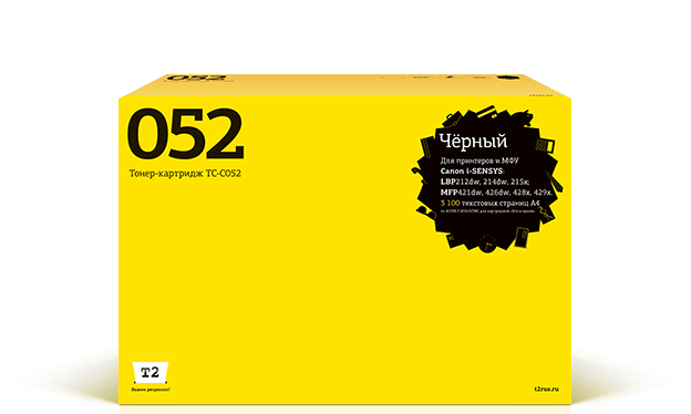 

Картридж лазерный T2 TC-C052 (052/2199C002), черный, 3100 страниц, совместимый для Canon i-SENSYS LBP212dw/214dw/215x/MF421dw/428x/426dw/429x