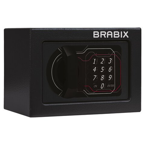 

Сейф мебельный 140мм x 195мм x 140мм, 2.3кг, замков: 1/электронный, BRABIX SF 140EL (S103BR210214), Черный, 140EL
