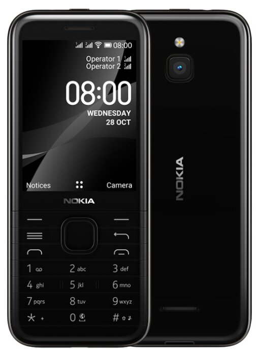 

Мобильный телефон Nokia 8000 4G, 2.8" 320x240, MSM8909, 512Mb RAM, 4Gb, 3G/LTE, WiFi, BT, 1xCam, 2-Sim, 1500mAh, micro-USB, черный (16LIOB01A18), 8000 4G