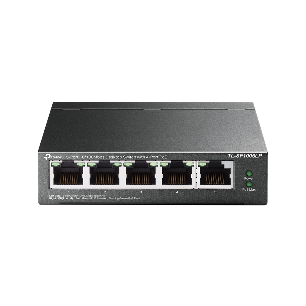 

Коммутатор TP-LINK TL-SF1005LP, кол-во портов: 5x100 Мбит/с, PoE: 4шт.x15.4Вт (макс. 41Вт) (TL-SF1005LP), TL-SF1005LP