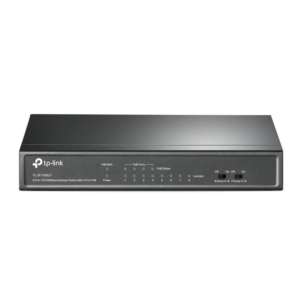 

Коммутатор TP-LINK TL-SF1008LP, кол-во портов: 8x100 Мбит/с, PoE: 4шт.x15.4Вт (макс. 41Вт) (TL-SF1008LP), TL-SF1008LP