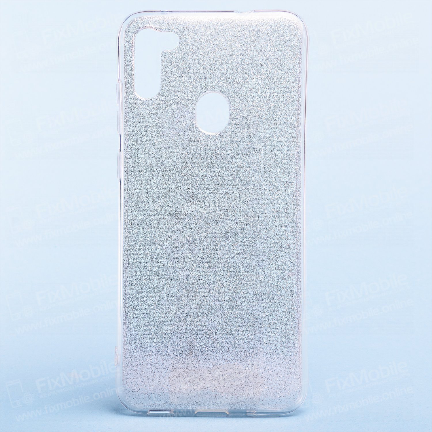 

Чехол-накладка Glamour Силиконовый для смартфона Samsung Galaxy M11, силикон, серебряный (119223)