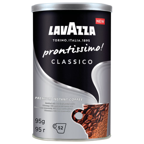 Кофе растворимый LAVAZZA Prontissimo Classico 95г жестяная банка молотый в растворимом сублимированный 5330 960₽