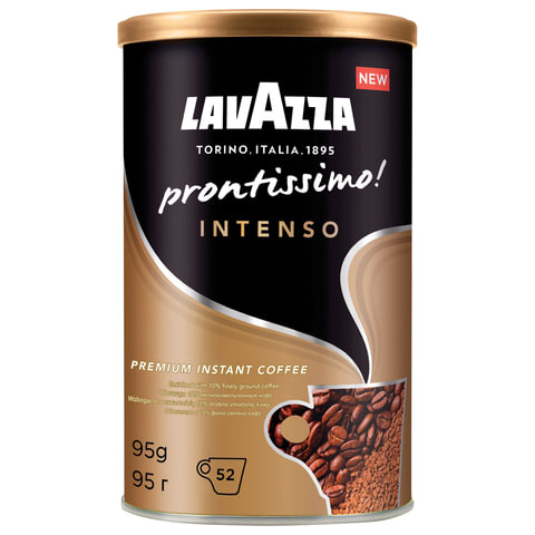 

Кофе растворимый LAVAZZA Prontissimo Intenso 95г, жестяная банка, молотый в растворимом, сублимированный (5331 ), Prontissimo Intenso