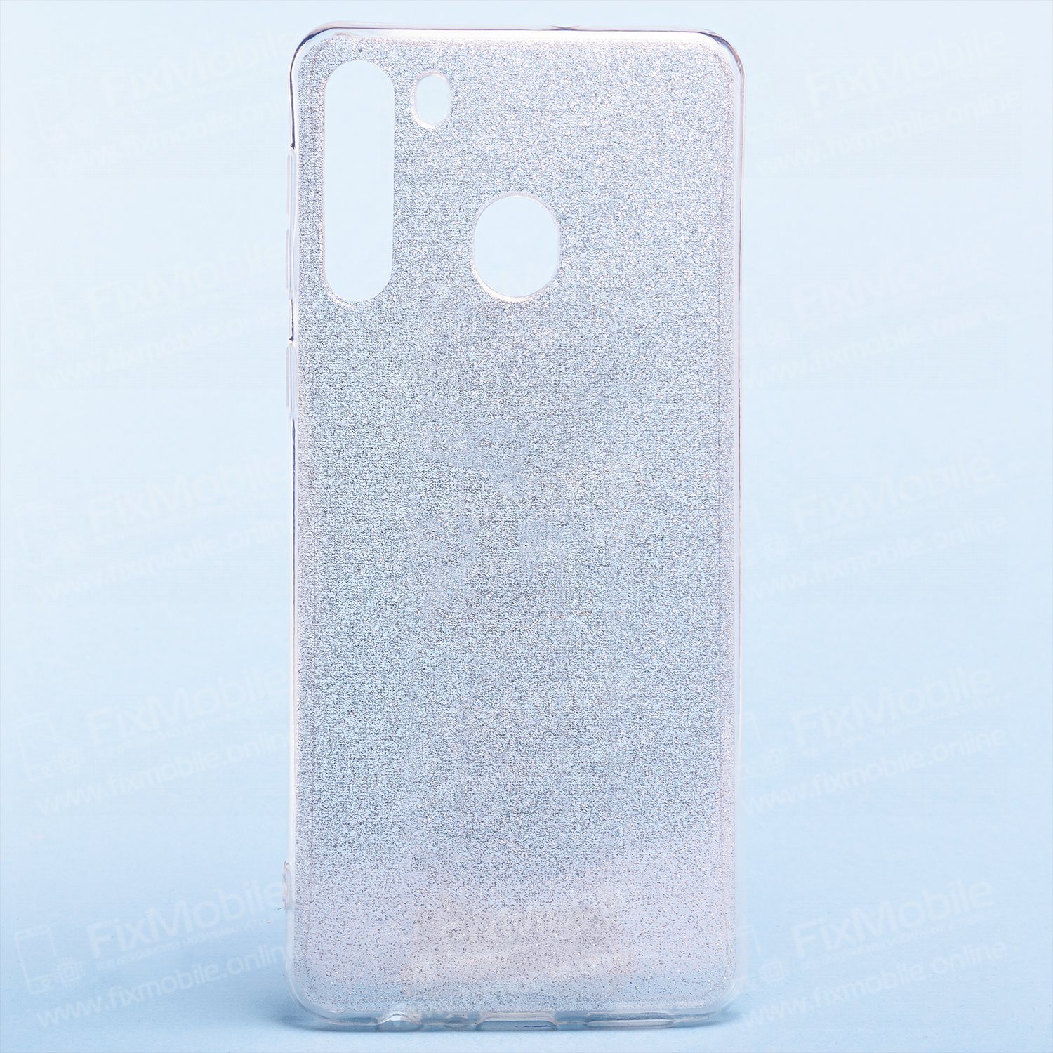 Чехол-накладка Glamour Силиконовый для смартфона Samsung Galaxy A21, силикон, серебристый (119195)