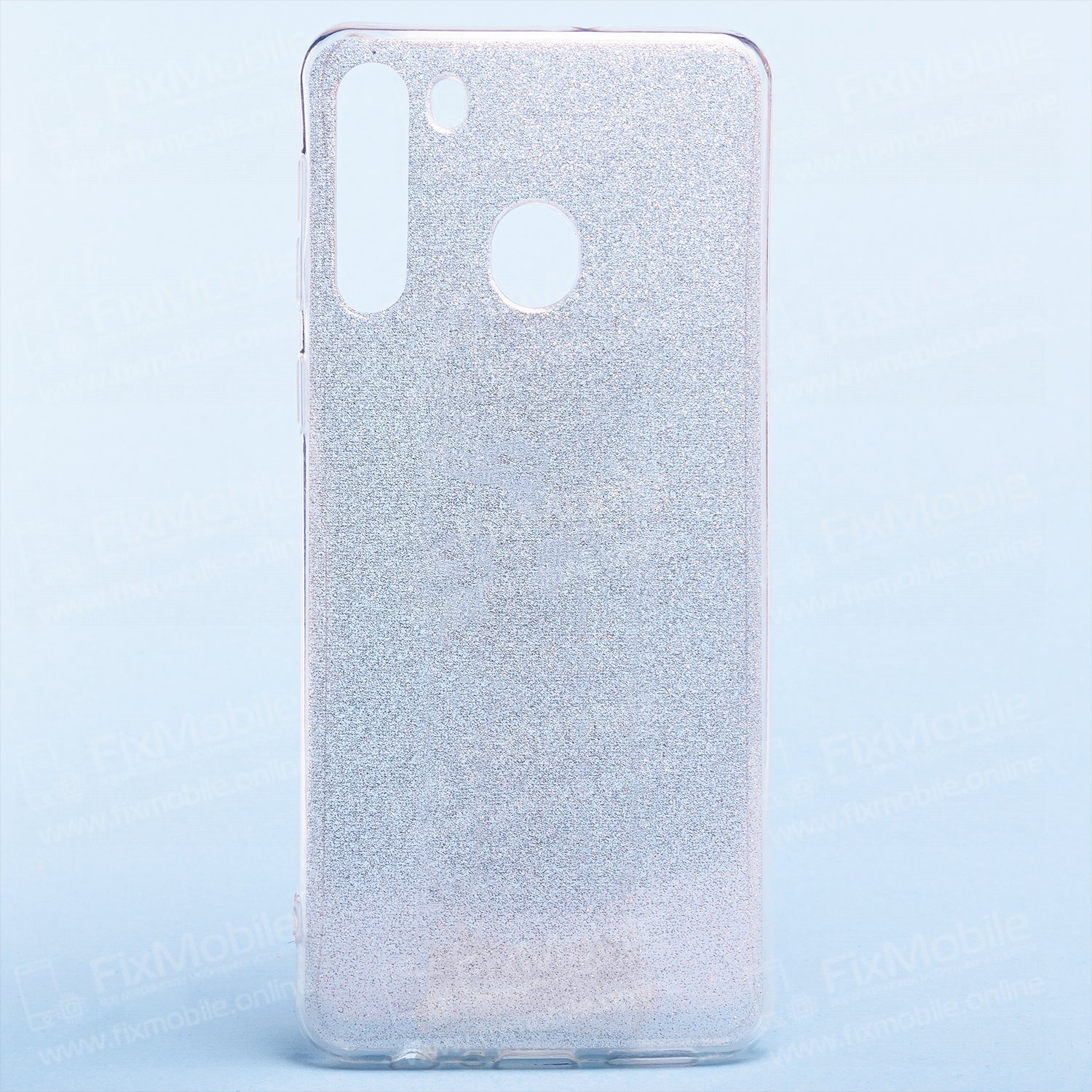

Чехол-накладка Glamour Силиконовый для смартфона Samsung Galaxy A21, силикон, серебристый (119195)
