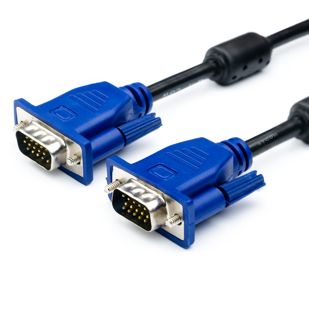 

Кабель VGA(15M)-VGA(15M), экранированный, ферритовый фильтр, 1.8 м, черный Atcom AT7789 (AT7789), AT7789
