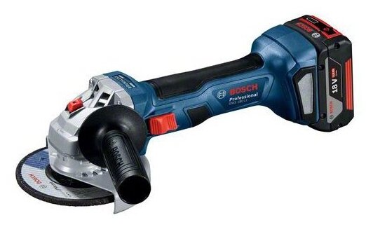 

УШМ (болгарка) BOSCH GWS 180-LI, аккумуляторная, 125мм, 11000 об/мин, Li-Ion, 18В, 4 А·ч, 2 Акб, кейс, 1.6кг (06019H90R0), GWS 180-LI