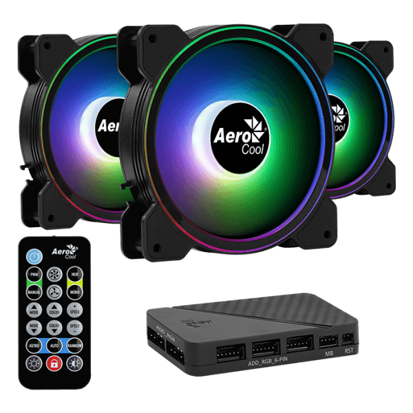 

Комплект вентиляторов AeroCool Saturn 12F ARGB Pro, 120 мм, 1000rpm, 19.6 дБ, 6-pin, 3шт, ARGB (4710562754117), Saturn 12F ARGB Pro