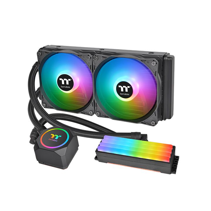 

Жидкостное охлаждение Thermaltake Floe RC240 CPU&Memory AIO Liquid Cooler для Socket 115x/2066/2011/2011-3/1356/1366/1200/AM4/AM3/AM3+/FM1/AM2+/FM2/FM2+, 2x120мм, RGB LED (CL-W271-PL12SW-A), Floe RC240 CPU&Memory AIO Liquid Cooler