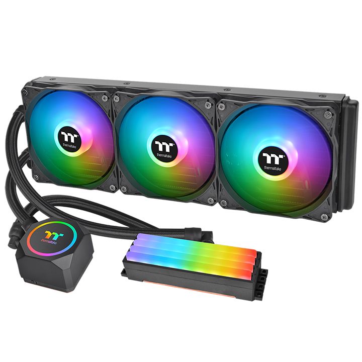 

Жидкостное охлаждение Thermaltake Floe RC360 CPU&Memory AIO Liquid Cooler для Socket 115x/2066/2011/2011-3/1356/1366/1200/AM4/AM3/AM3+/FM1/AM2+/FM2/FM2+, 3x120мм, RGB LED (CL-W290-PL12SW-A), Floe RC360 CPU&Memory AIO Liquid Cooler