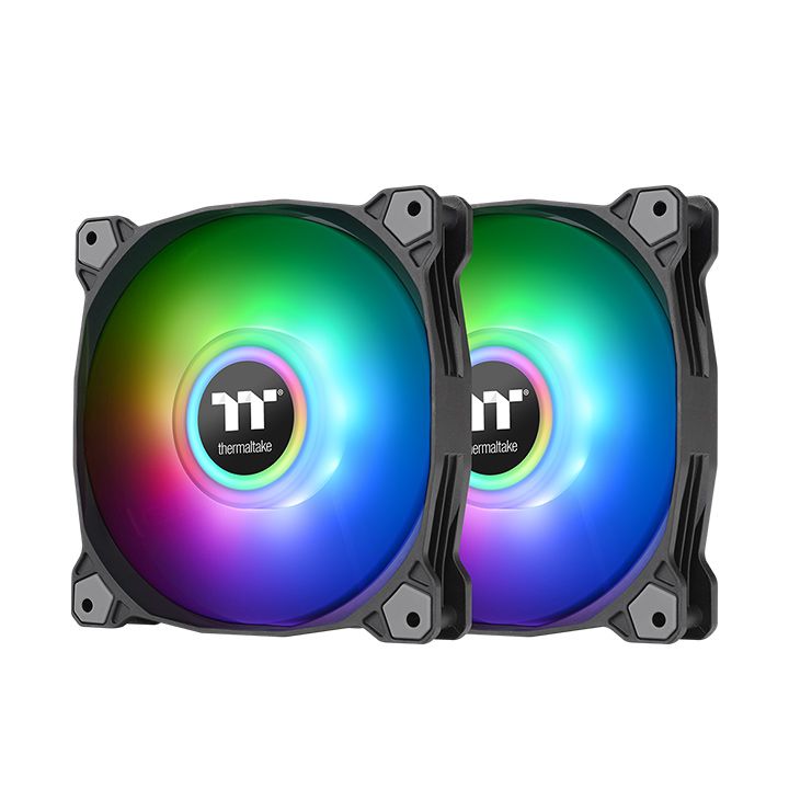 

Комплект вентиляторов Thermaltake Pure Duo 12 ARGB, 120 мм, 1500rpm, 28 дБ, 4-pin PWM, 2шт, ARGB (CL-F115-PL12SW-A), Pure Duo 12 ARGB