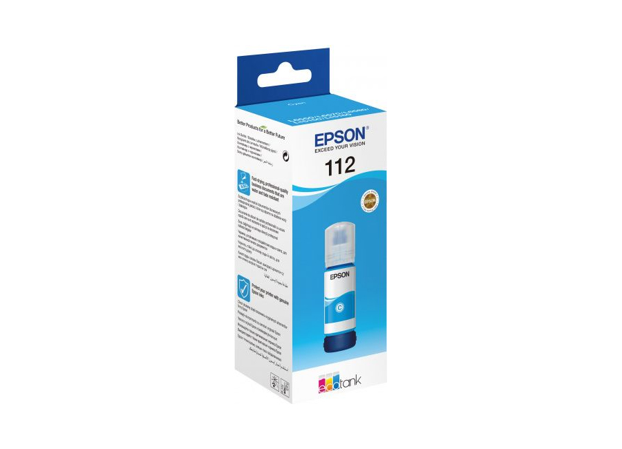 

Чернила Epson 112, 70 мл, голубой, оригинальные для Epson L6550/L6570/L6580/ L15150/L15160 (C13T06C24A), 112
