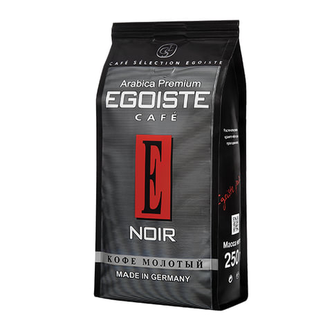 Кофе молотый Egoiste Noir 250 г, арабика, средняя обжарка, средний помол, мягкая упаковка (2549)