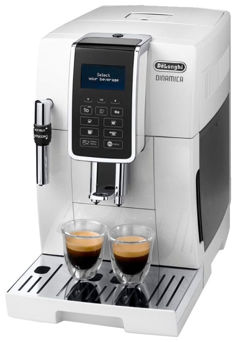 

Кофемашина автоматическая De'Longhi Dinamica ECAM 350.35.W, зерновой / молотый, 1.8 л, ручной капучинатор, металлические жернова, дисплей, белый, 1.45 кВт, ECAM 350.35.W
