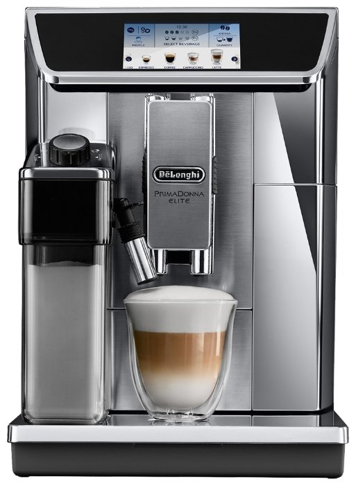 

Кофемашина автоматическая De'Longhi PrimaDonna Elite ECAM 650.75.MS, зерновой / молотый, 2л, автоматический капучинатор, металлические жернова, дисплей, управление со смартфона, серебристый, 1450Вт, ECAM 650.75.MS