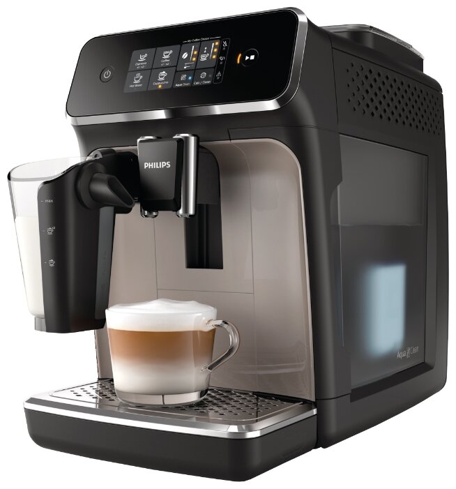 Кофемашина автоматическая Philips LatteGo EP2035, зерновой / молотый, 1.8л, автоматический капучинатор, керамические жернова, дисплей, черный, 1500Вт (EP2035/40)