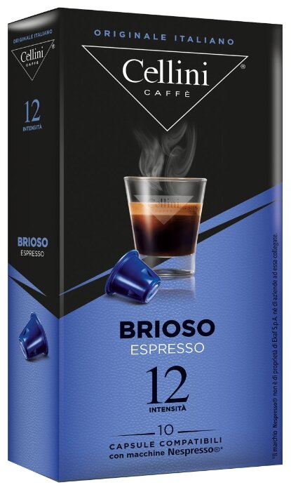 

Капсулы кофе/эспрессо Cellini Brioso, 10 порций/10 капсул, Nespresso Original, Brioso