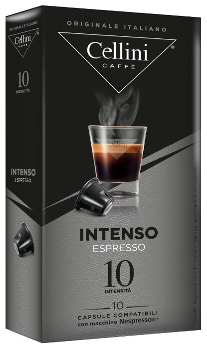

Капсулы кофе/эспрессо Cellini Intenso, 10 порций/10 капсул, Nespresso Original, Intenso