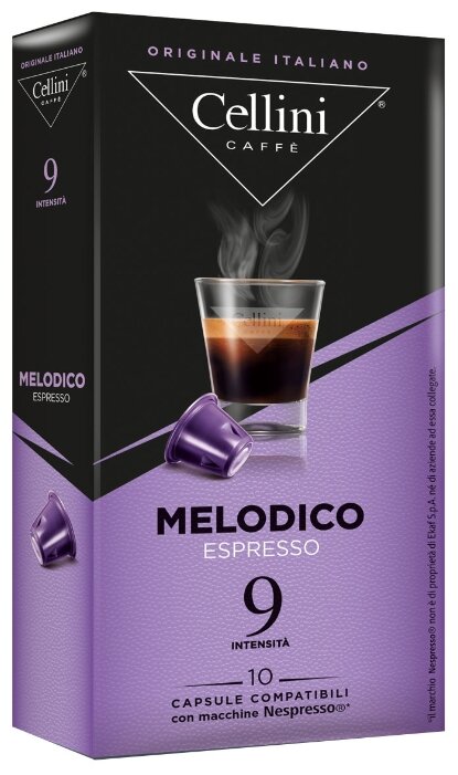 Капсулы кофе/эспрессо Cellini Melodico, 10 порций/10 капсул, Nespresso Original