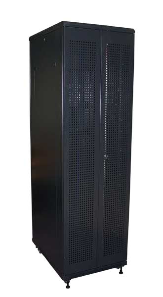 Шкаф напольный 18U 600x800 мм, перфорация, черный, разборный, TWT Business (TWT-CBB-18U-6x8-P1)