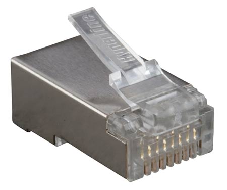 Коннектор RJ-45 8P8C категория 6, экранированный, 100шт., Hyperline (PLUG-8P8C-U-C6-SH-100)