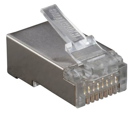 

Коннектор RJ-45 8P8C категория 6, экранированный, Hyperline (PLUG-8P8C-U-C6-SH), -