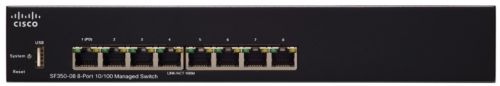 

Коммутатор Cisco SF350-08, управляемый, кол-во портов: 8x100 Мбит/с, установка в стойку (SF350-08-K9-EU), SF350-08