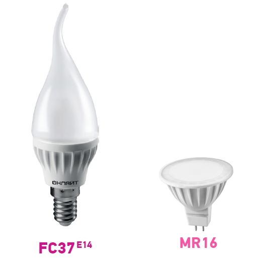 Лампа светодиодная E14 свеча на ветру/FC37, 6Вт, 4000K / нейтральный свет, 470лм, ОНЛАЙТ (OLL-FC37-6-230-4K-E14-FR / 71621) OLL-FC37-6-230-4K-E14-FR / 71621 - фото 1