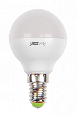 

Лампа светодиодная E14 шар/G45, 9Вт, 3000K / теплый свет, 820лм, Jazzway PLED-SP (2859570A)
