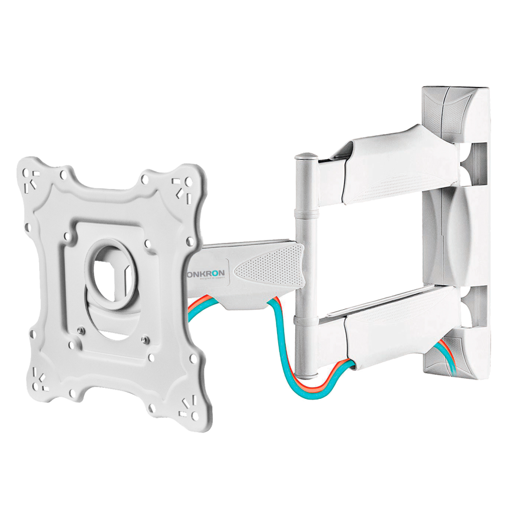 

Кронштейн настенный для монитора/телевизора ONKRON NP28, 17"-43", VESA 100x100мм-200x200мм, наклонный, поворотный, до 35кг, белый (NP28W), NP28